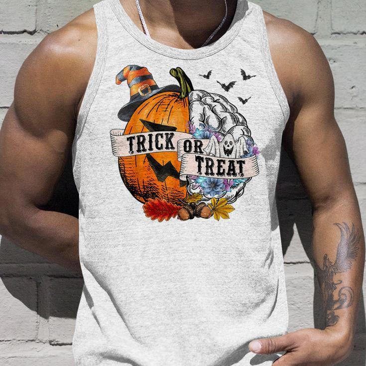Trick Or Treat Pumpkin Mental Health Halloween Party Halloween Tank Top Gifts for Him