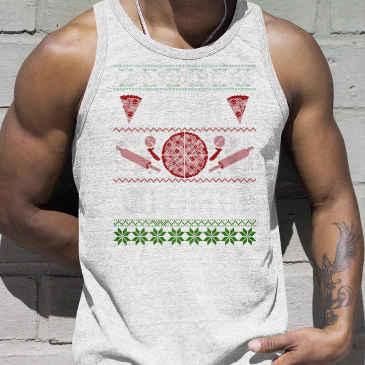 Ugly Christmas Sweater Let There Be Pizza On Earth Tank Top Gifts for Him