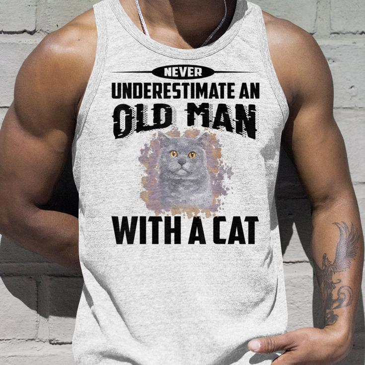 Never Underestimate An Old Man With British Shorthair Cat Old Man Tank Top Gifts for Him