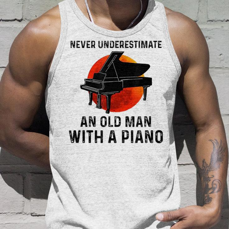 Never Underestimate An Old Man With A Piano Musician Old Man Tank Top Gifts for Him