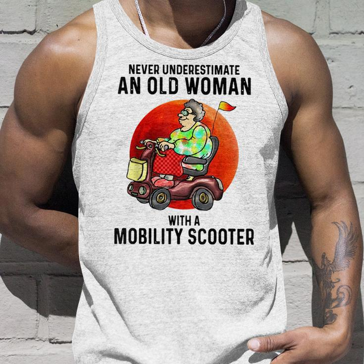 Never Underestimate An Old Woman With A Mobility Scooter Old Woman Tank Top Gifts for Him