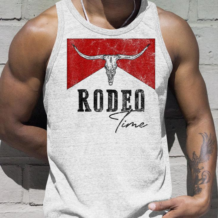 Vintage Bull Skull Western Life Country Rodeo Time Unisex Tank Top Gifts for Him