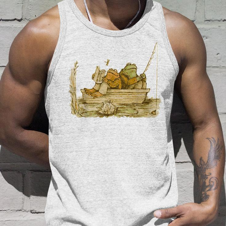 Vintage Frog Toad Friend Cottagecore Aesthetic Frog Lovers Tank Top Gifts for Him