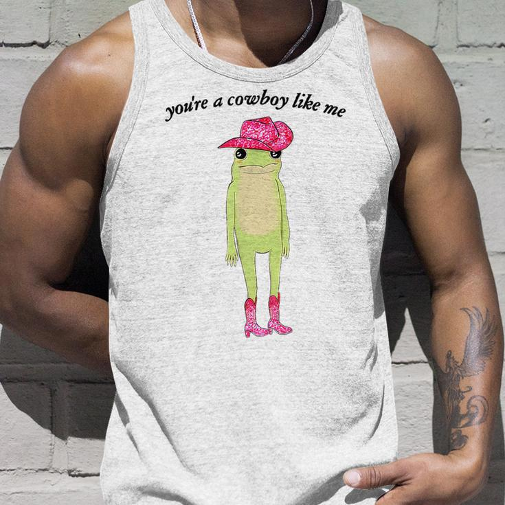 Youre A Cowboy Like Me Cowboy Frog Pink For Frog Lovers Tank Top Gifts for Him