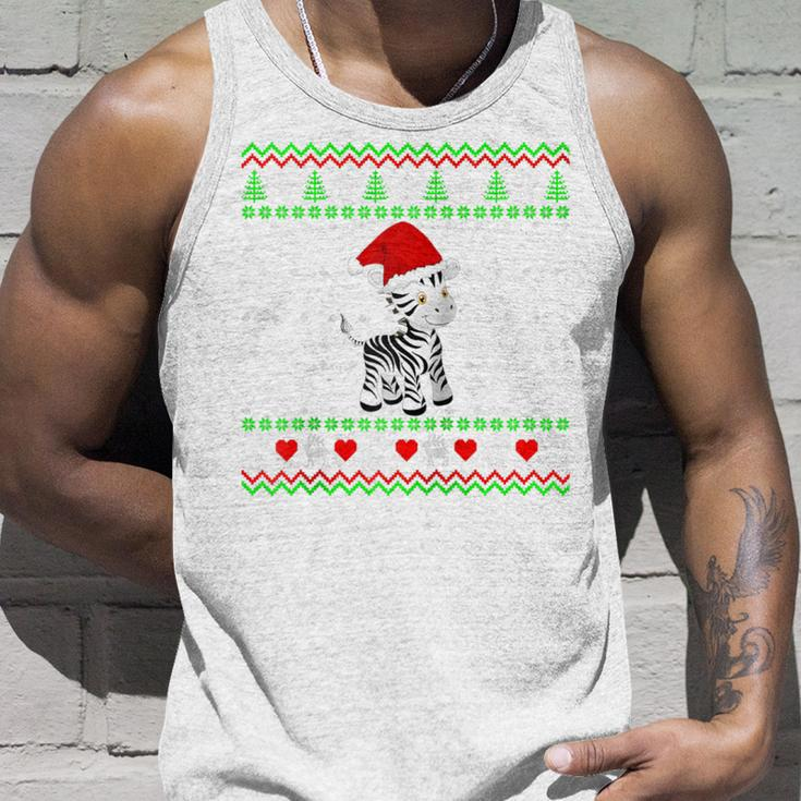 Zebra Ugly Christmas Sweater Tank Top Gifts for Him