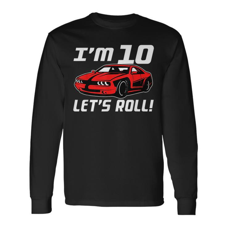 10Th Birthday Race Car Driver Boys 10 Years Old Driver Long Sleeve T-Shirt T-Shirt