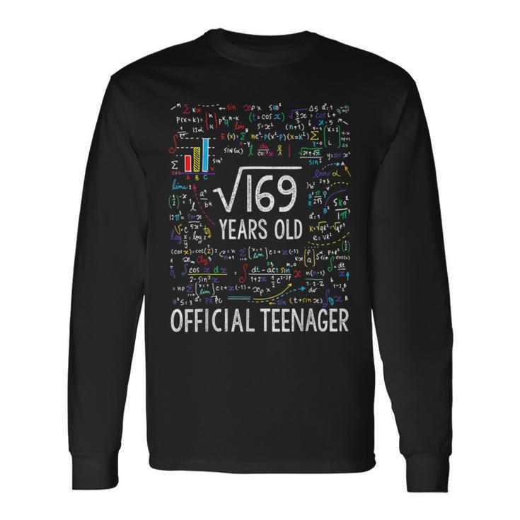 13Th Birthday Square Root Of 169 Official Nager Long Sleeve T-Shirt