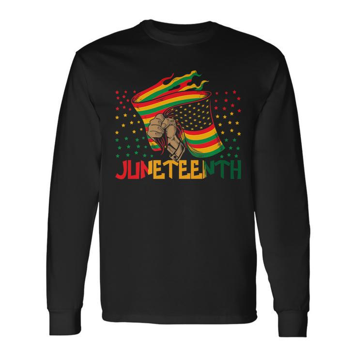 1865 Junenth Black History African American Flag Long Sleeve T-Shirt T-Shirt