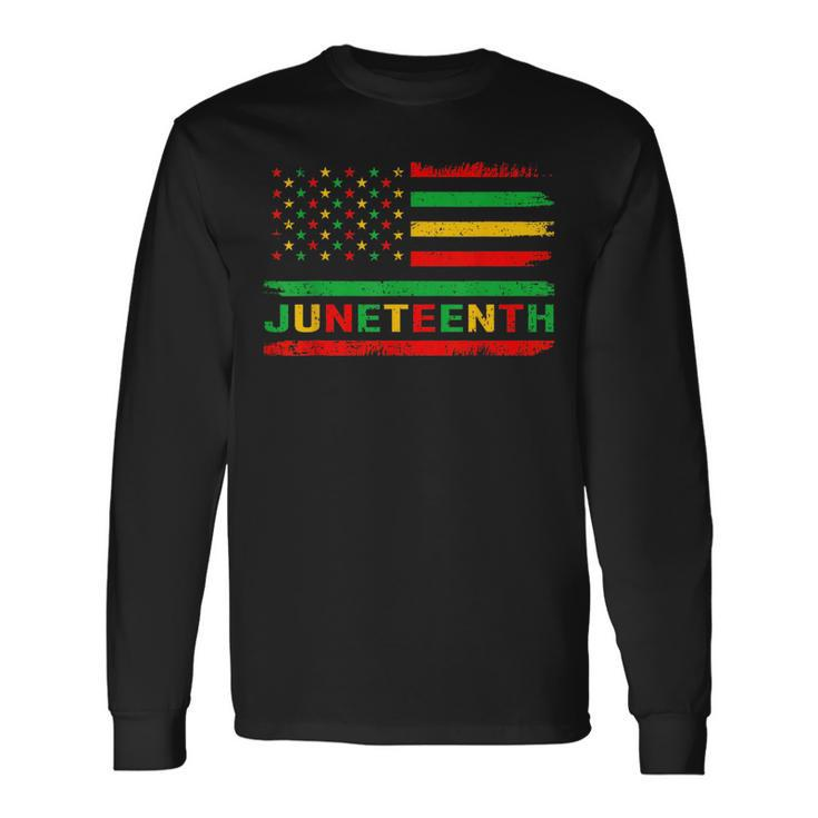1865 Junenth Black History American Flag African Freedom Long Sleeve T-Shirt T-Shirt