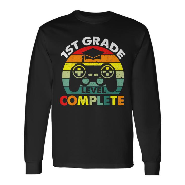 1St Grade Level Complete Gamer Last Day Of School Boys Long Sleeve T-Shirt T-Shirt