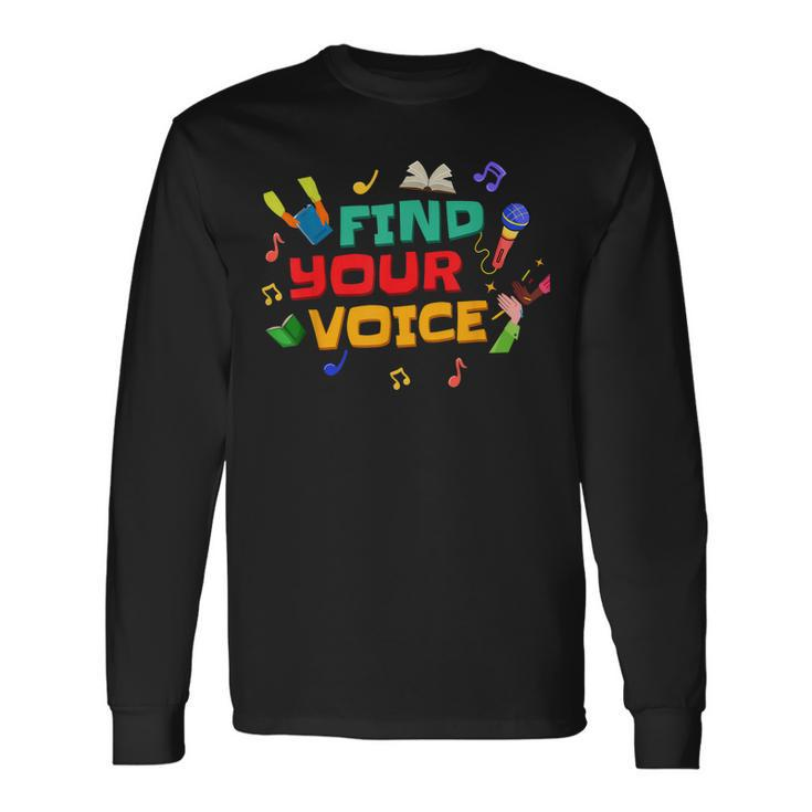 2023 Iread Summer Reading Library Find Your Voice Long Sleeve T-Shirt