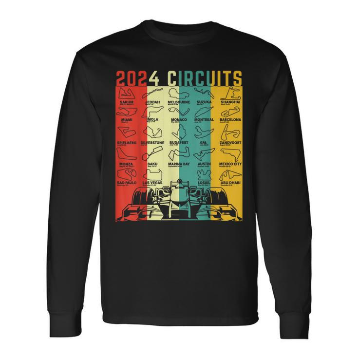 2024 Schedule Formula Racing Formula Car Retro Vintage Long Sleeve T-Shirt