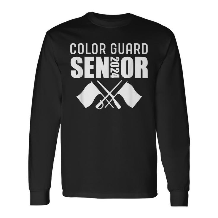 2024 Senior Color Guard Class Of 2024 Marching Band Flag Long Sleeve T-Shirt