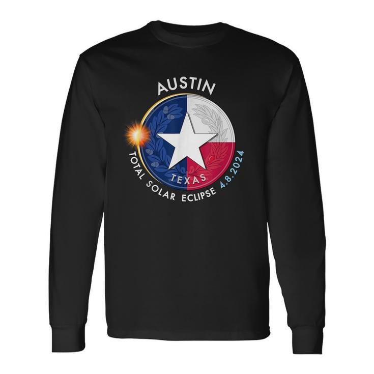 2024 Total Solar Eclipse Totality Austin Texas 28 Long Sleeve T-Shirt
