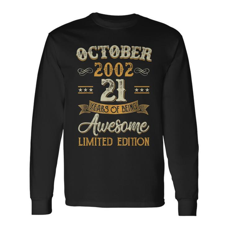 21 Years Old Decoration October 2002 21St Birthday Long Sleeve T-Shirt