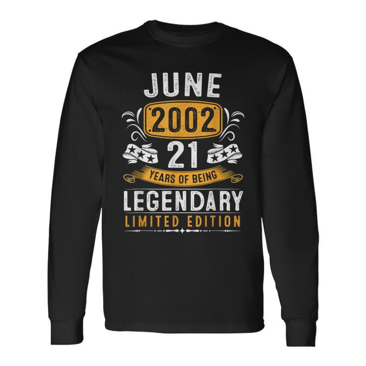 21 Years Old Vintage June 2002 21St Birthday Long Sleeve T-Shirt T-Shirt