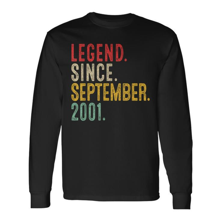 22 Years Old Legend Since September 2001 22Nd Birthday Long Sleeve T-Shirt