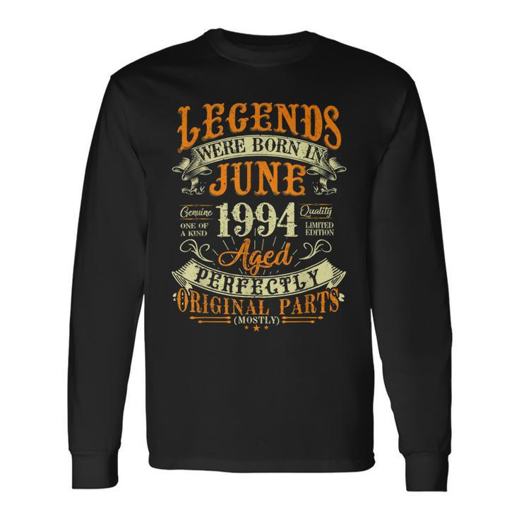 28Th Birthday 28 Years Old Legends Born In June 1994 Long Sleeve T-Shirt
