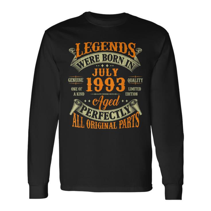 30 Year Old Awesome Since July 1993 30Th Birthday 30Th Birthday Long Sleeve T-Shirt T-Shirt Gifts ideas