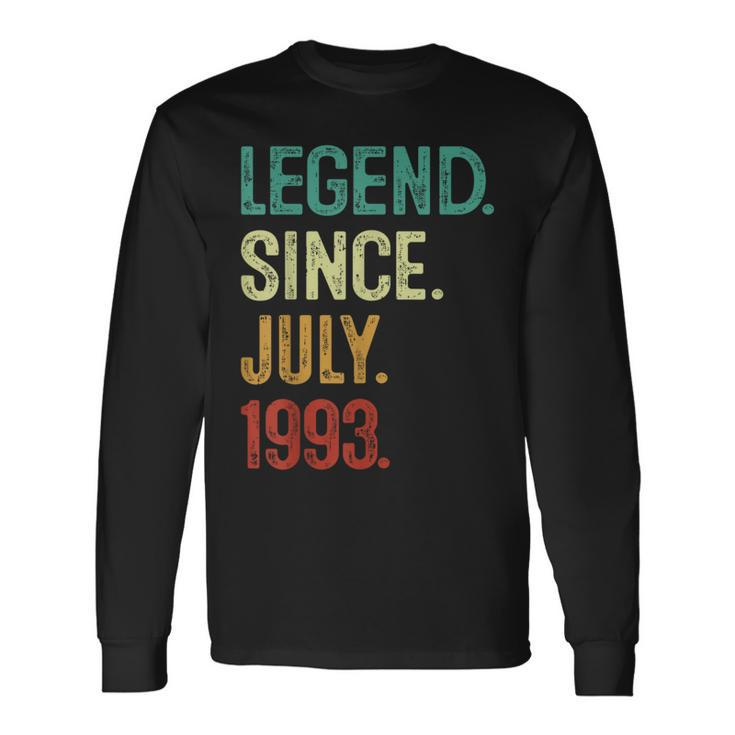 30 Years Old Legend Since July 1993 30Th Birthday Long Sleeve T-Shirt