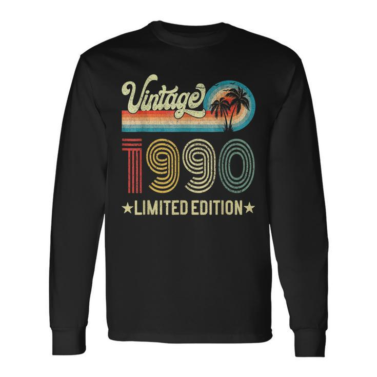 33 Years Old Vintage 1990 Limited Edition 33Rd Birthday Long Sleeve T-Shirt