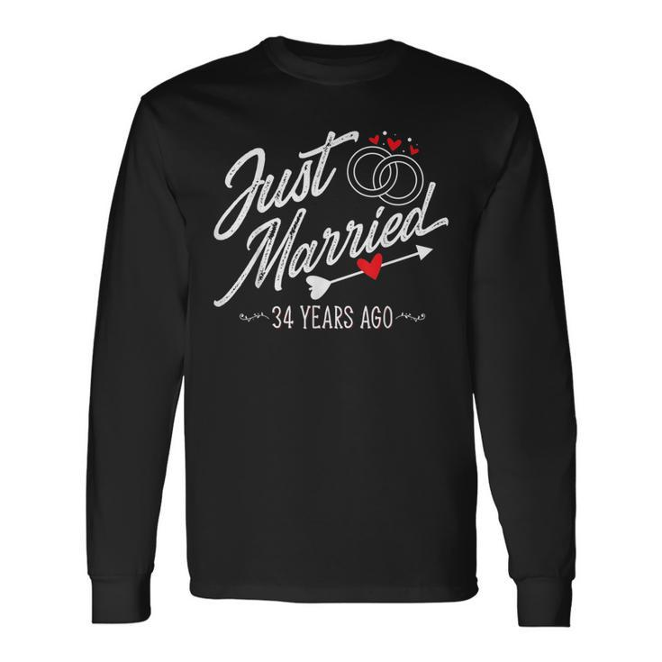 34Th Wedding Anniversary For Him Her Couples Long Sleeve T-Shirt T-Shirt