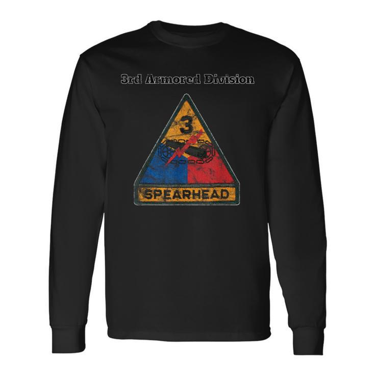 3Rd Armored Division Distress Color Spearhead Long Sleeve T-Shirt
