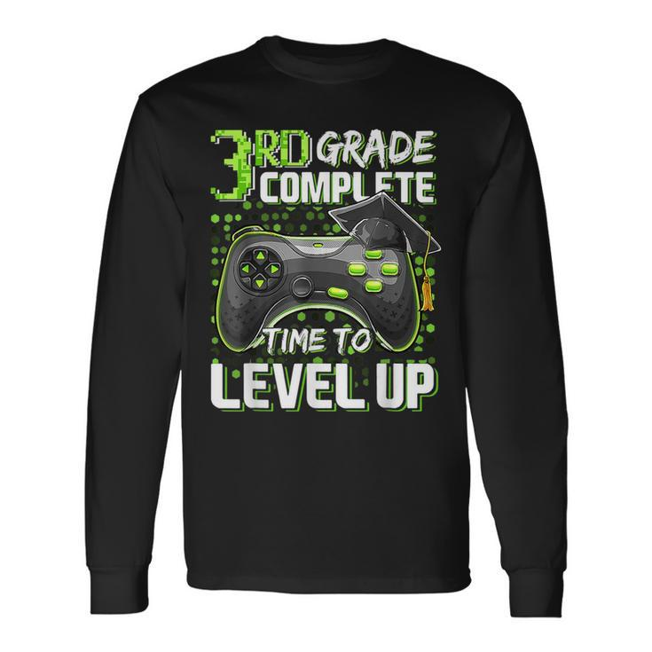 3Rd Grade Complete Time To Level Up Happy Last Day Of School Long Sleeve T-Shirt