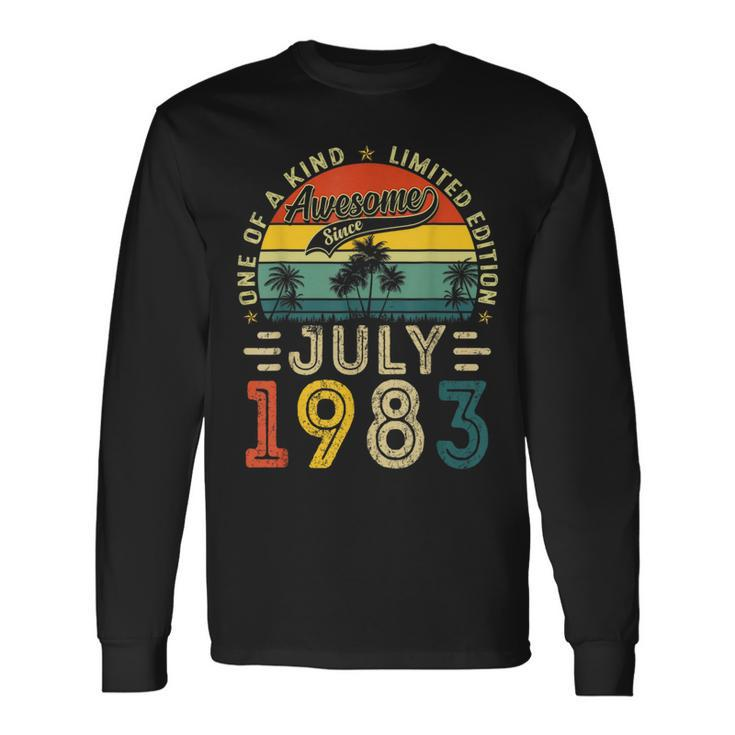40 Years Old 40Th Birthday Awesome Since July 1983 40Th Birthday Long Sleeve T-Shirt T-Shirt