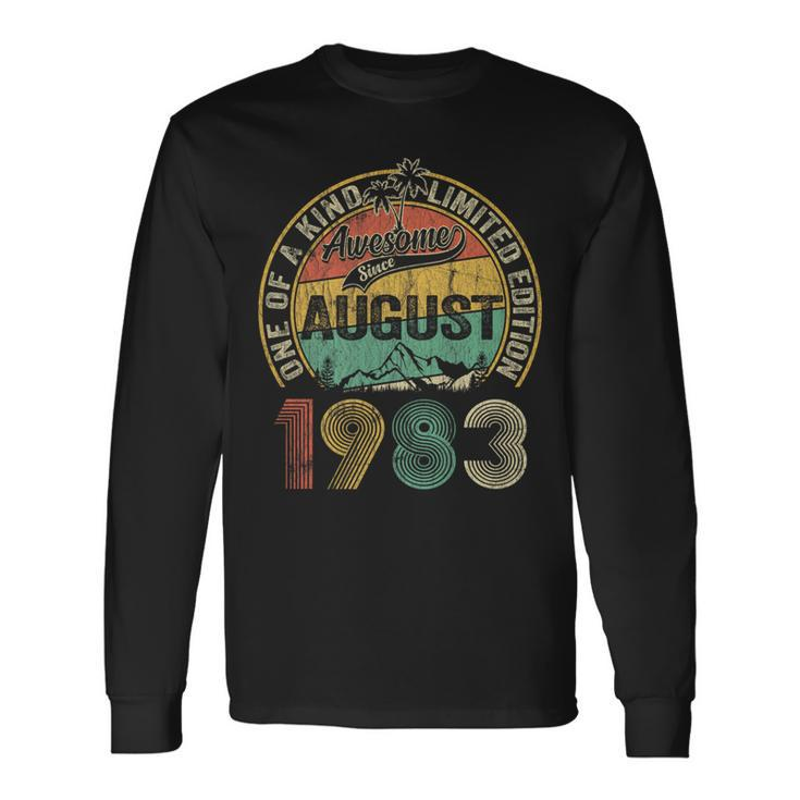 40 Years Old Made In 1983 Vintage August 1983 40Th Birthday Long Sleeve T-Shirt