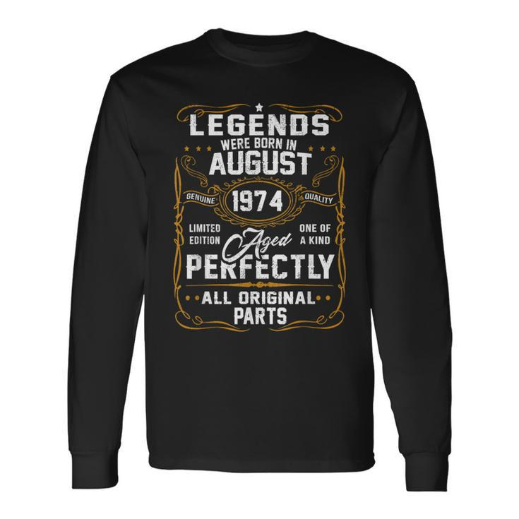 49 Years Old Decoration August 1974 49Th Birthday Long Sleeve