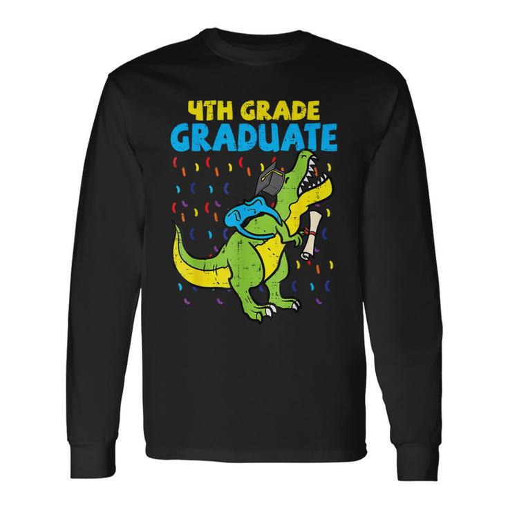 4Th Grade Graduate Dinosaur Trex Fourth Grade Graduation Long Sleeve T-Shirt T-Shirt