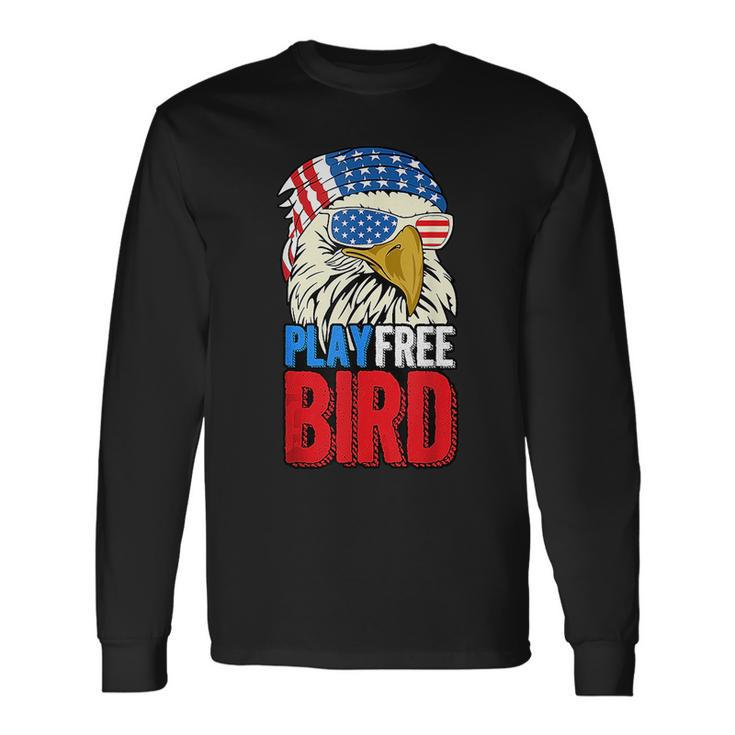 4Th Of July American Flag Bald Eagle Mullet Play Free Bird Mullet Long Sleeve T-Shirt T-Shirt