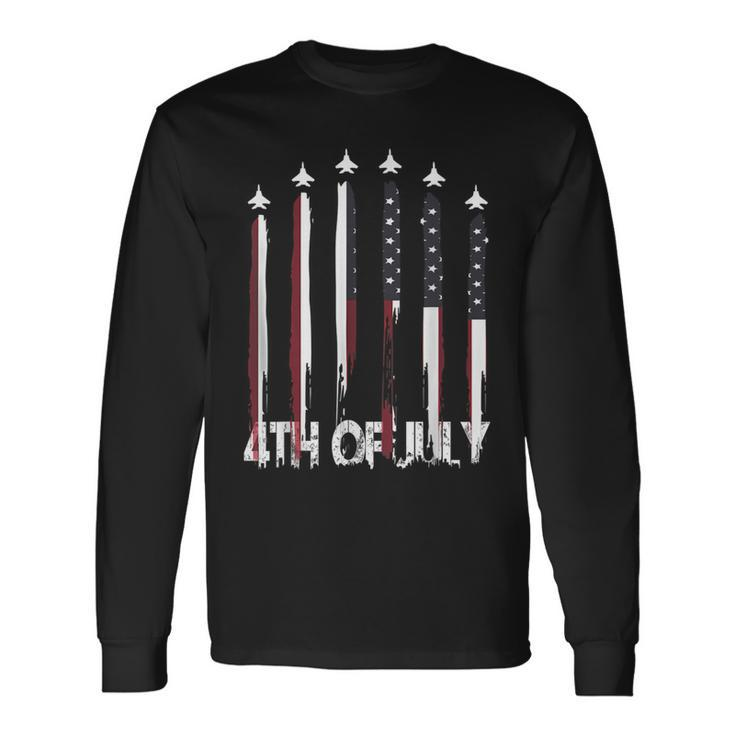 4Th Of July American Flag Vintage 4Th Of July For Long Sleeve T-Shirt