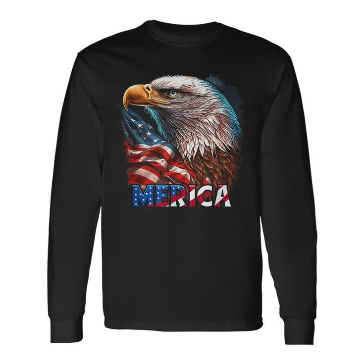 4Th Of July Bald Eagle Mullet American Flag Patriotic 4Th Of Patriotic Long Sleeve T-Shirt T-Shirt