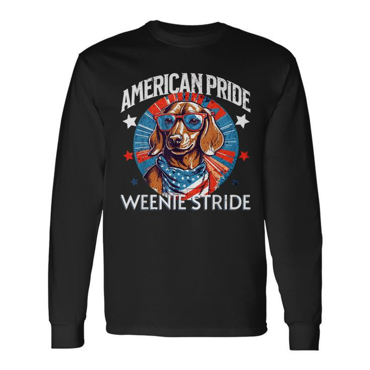 4Th Of July Dachsund Weiner Dog Weenie Usa America Long Sleeve T-Shirt T-Shirt