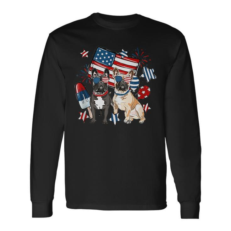 4Th Of July French Bulldog Dog Independence Day Patriotic Long Sleeve T-Shirt T-Shirt