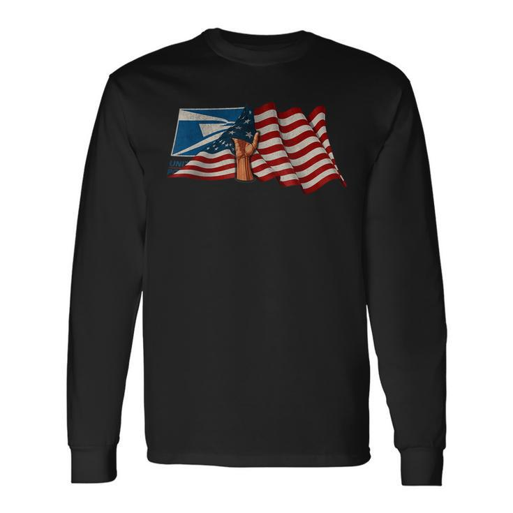 4Th Of July Independence Day Your Name Us Postal Service Long Sleeve T-Shirt