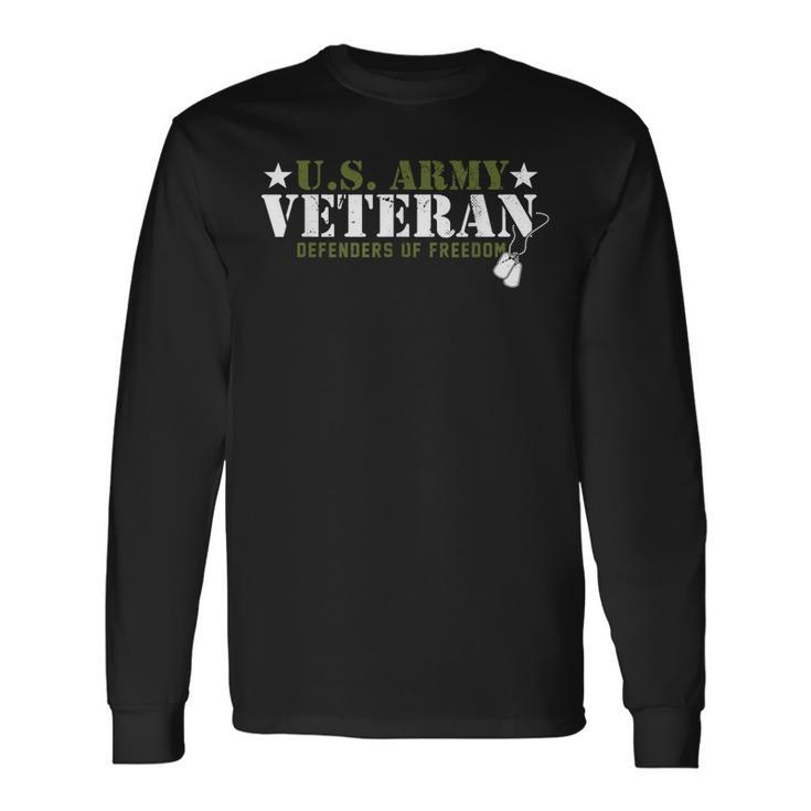 4Th Of July Us Army Veteran Defender Of Freedom Long Sleeve T-Shirt
