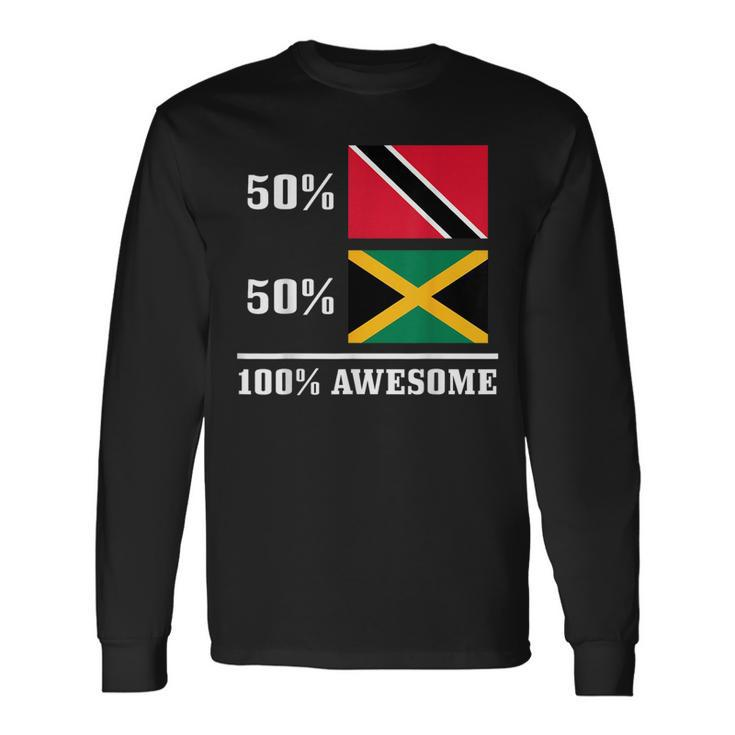 50 Trinidad & Tobago 50 Jamaica Jamaican Flag Pride Long Sleeve T-Shirt