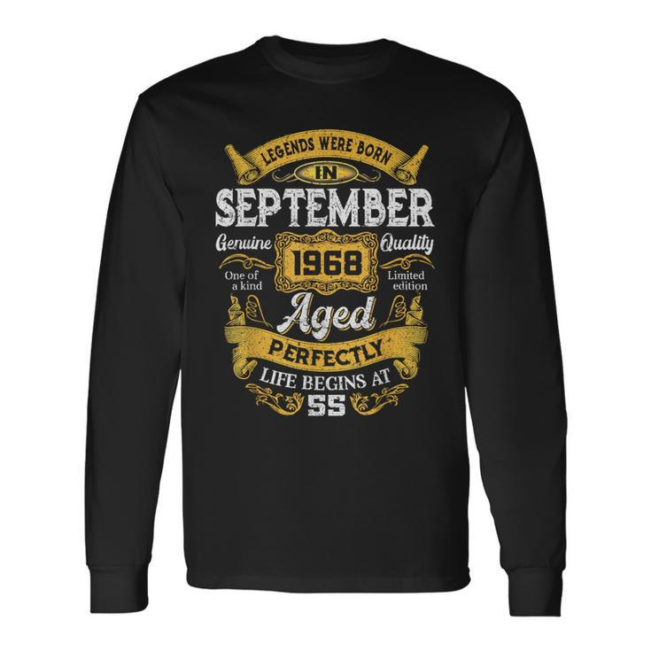 55 Years Old Decoration Legends Born In September 1968 Long Sleeve T-Shirt
