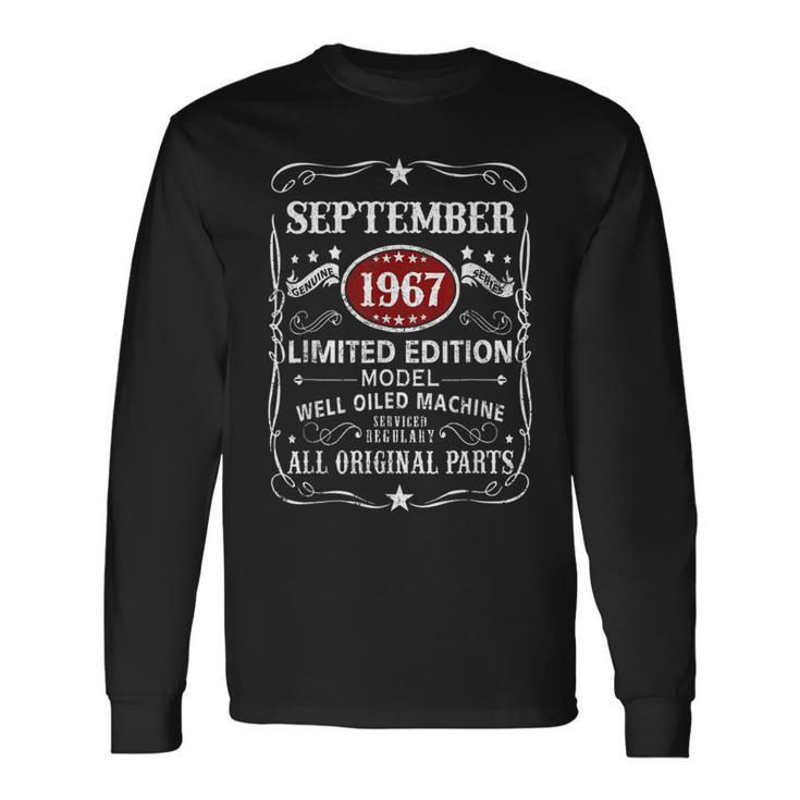 56 Years Old Vintage September 1967 56Th Birthday Long Sleeve T-Shirt