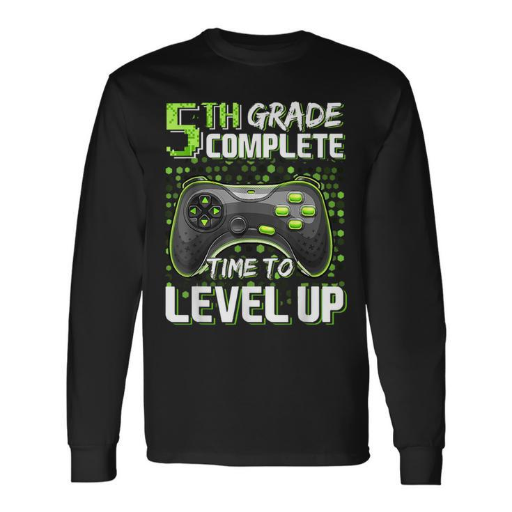 5Th Grade Complete Time To Level Up Happy Last Day Of School Long Sleeve T-Shirt T-Shirt