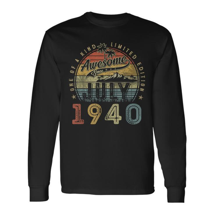 83 Year Old Awesome Since July 1940 83Rd Birthday Long Sleeve T-Shirt