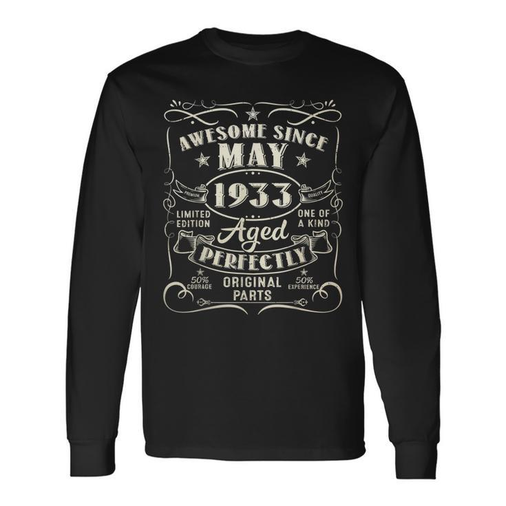 90Th Birthday Awesome Since May 1933 90 Years Old Long Sleeve T-Shirt T-Shirt
