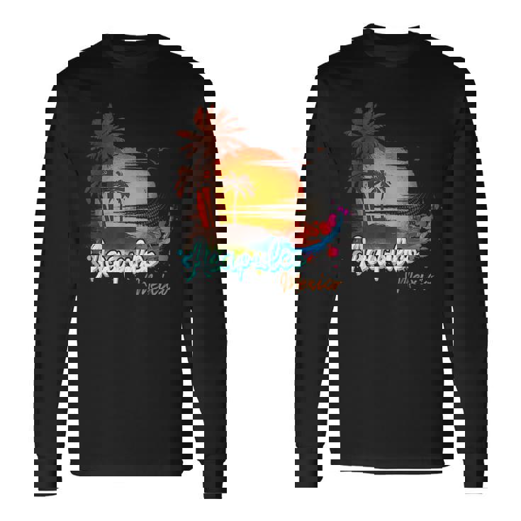 Acapulco Mexico Beach Summer Vacation Palm Trees Sunset Vacation Long Sleeve T-Shirt T-Shirt