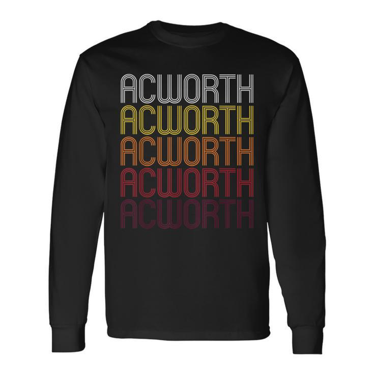 Acworth Ga Vintage Style Georgia Long Sleeve T-Shirt