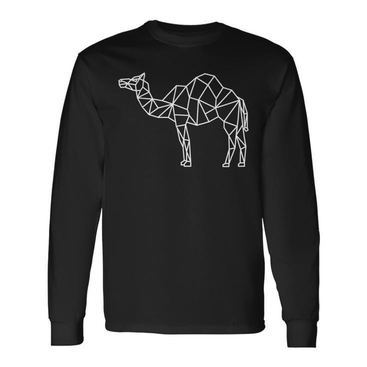 African Camel Safari Low Poly Graphic Long Sleeve T-Shirt
