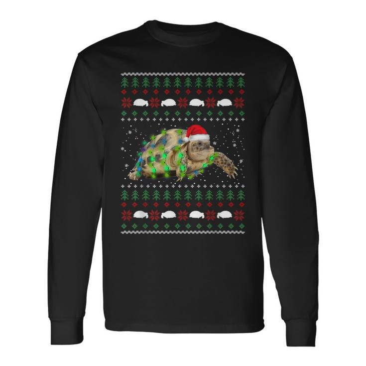 African Sulcata Tortoise Ugly Christmas Sweater Long Sleeve T-Shirt
