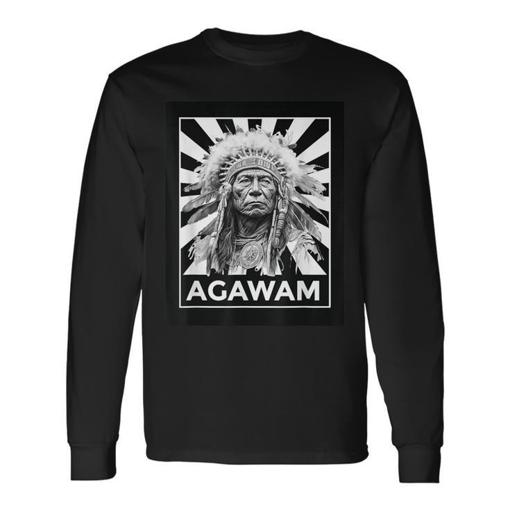Agawam American Native Indian Proud Warrior Heritage Long Sleeve T-Shirt